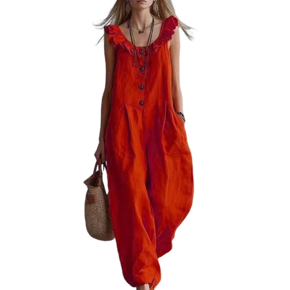 Women Jumpsuit Breathable Rela - огляд і ціна Jumpsuit Linen Relaxed