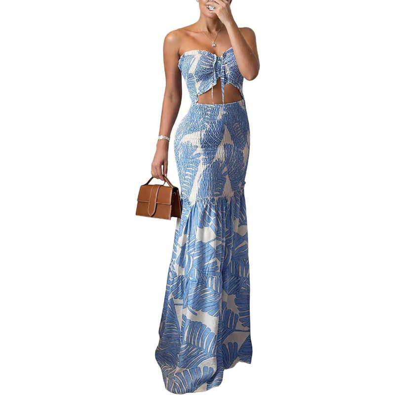 CHICME Floral Vacation Dress H - огляд і ціна Maxi Dress Halter