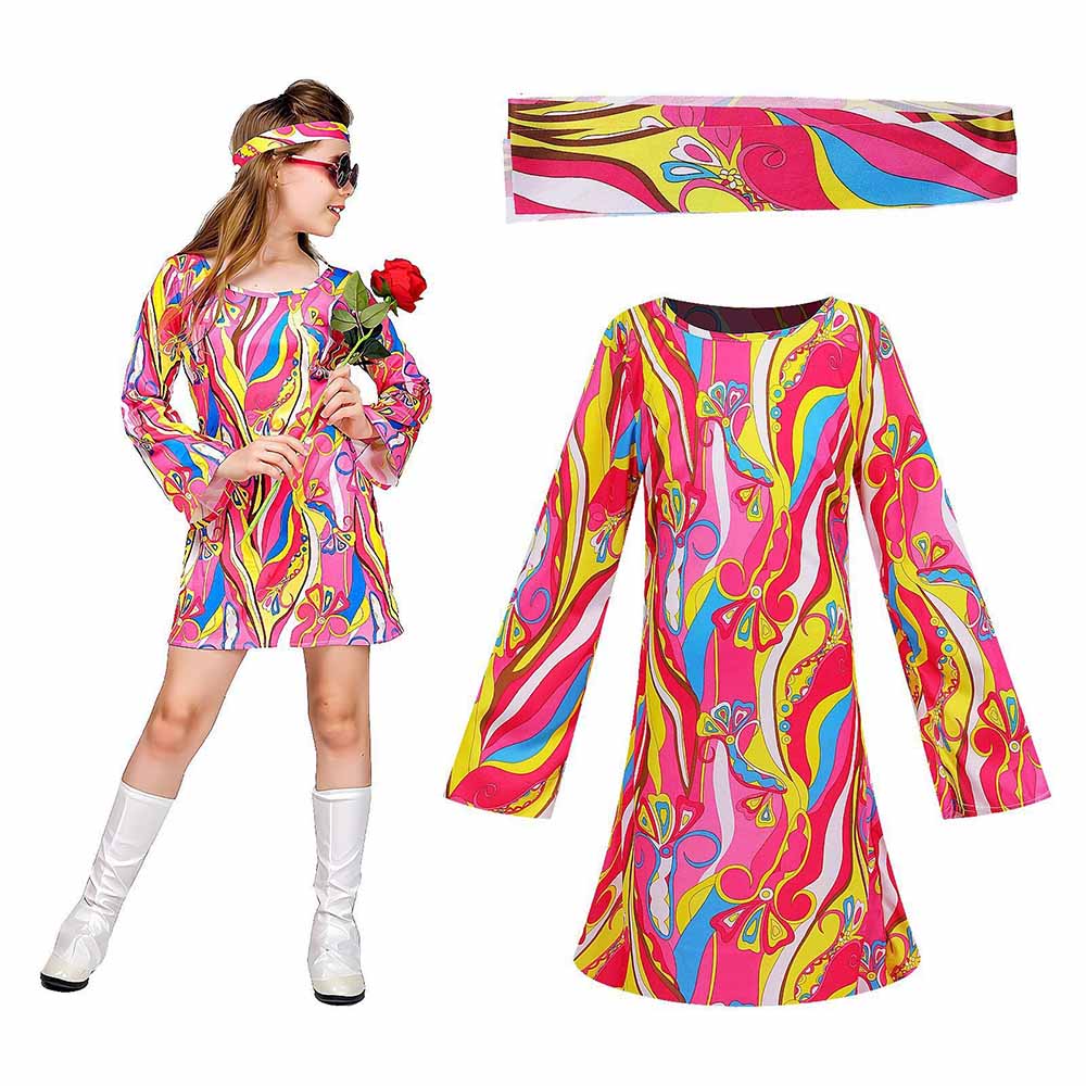 Retro 70s Hippie Dress Headban - огляд і ціна Romper Floral Print