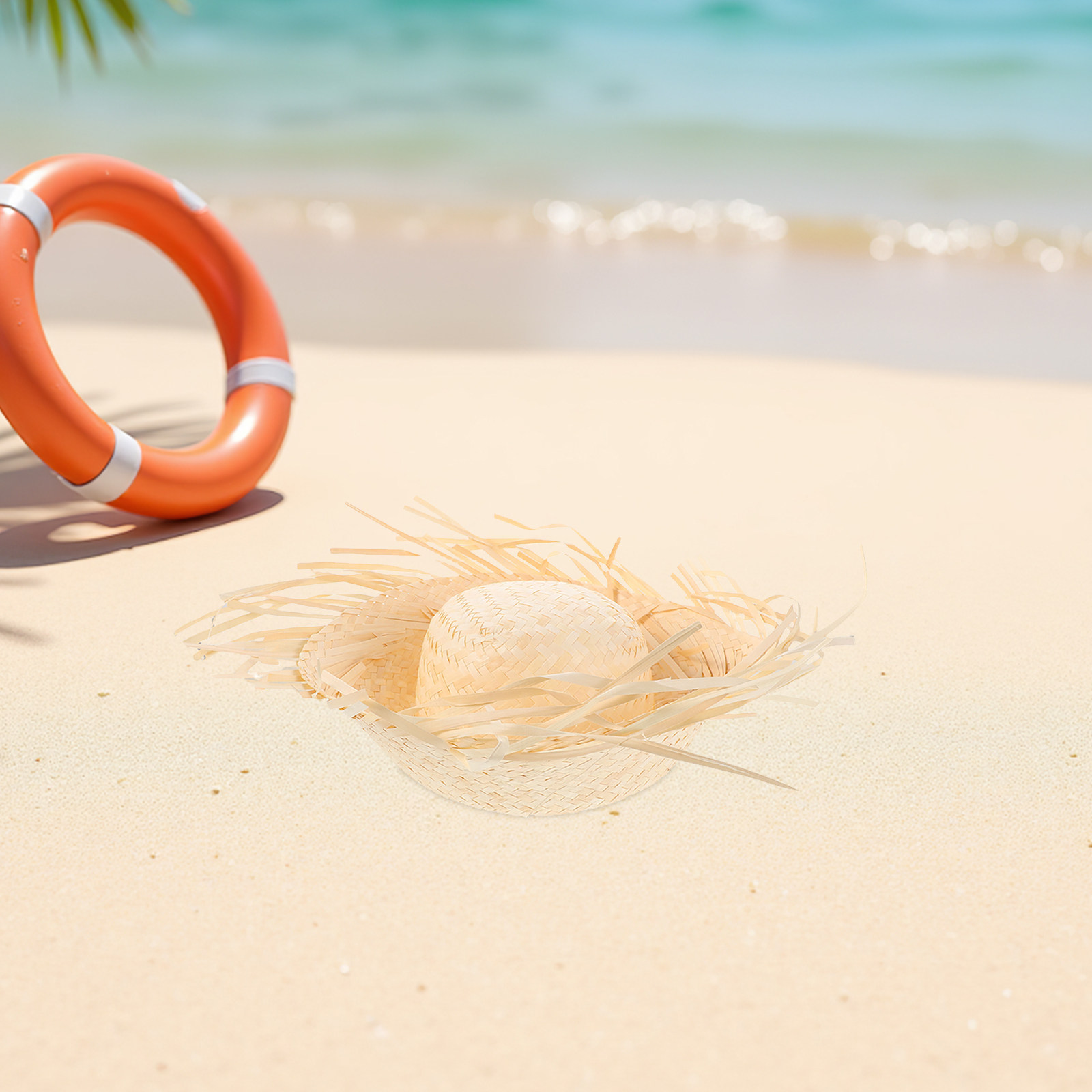 2Pcs Hawaiian Straw Hat Party  - огляд і ціна Hat Floppy Wide